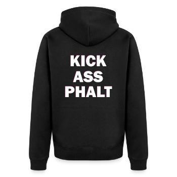 Triathlon Swim Bike Run Marathon - Unisex Premium Bio Zip Hoodie - Schwarz - Hinten - Nico (187cm)