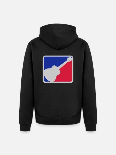 Red Blue Guitarist Guitar - Unisex Premium Organic Zip Hoodie - black