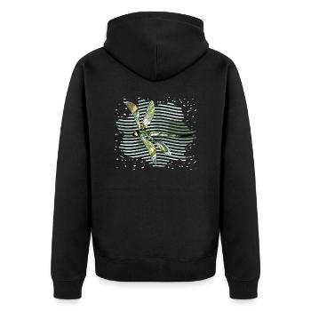 Libelle - Unisex Premium Bio Zip Hoodie - Schwarz - Hinten - Nico (187cm)