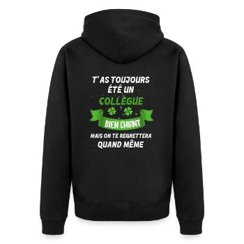Collègue Chiant Cadeau Marrant Pour Départ - Veste à capuche bio Premium Unisexe - noir - Dos - Nico (187cm)