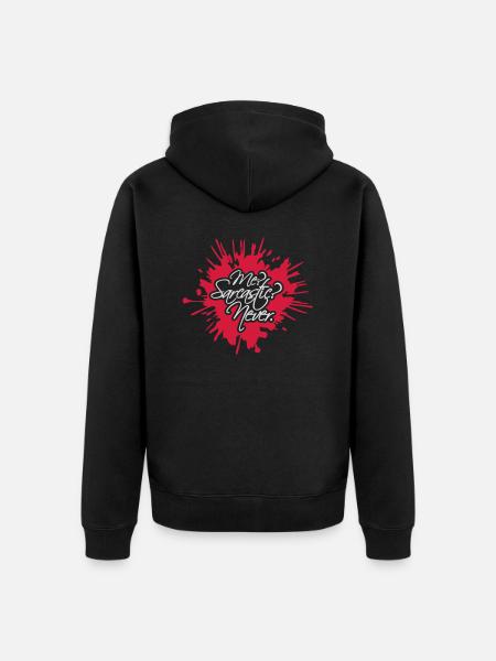 me sarcastic never quote - Unisex Premium Organic Zip Hoodie - black