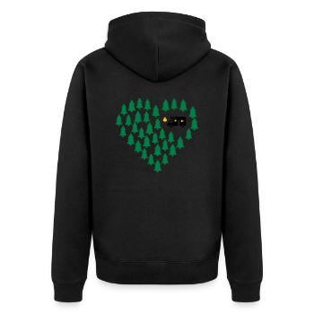 Wohnmobil Camping - Unisex Premium Bio Zip Hoodie - Schwarz - Hinten - Nico (187cm)