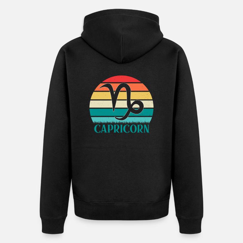Steinbock - Unisex Premium Bio Zip Hoodie - Schwarz