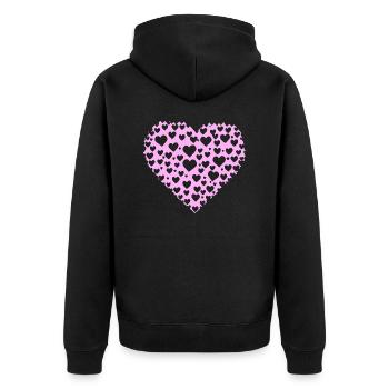 Symbole du cœur Amour Sweet Hearts Dessin rose 13 - Veste à capuche bio Premium Unisexe - noir - Dos - Nico (187cm)