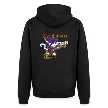 niedliche Katze Zauberer Zauberer Zauber Fantasie - Unisex Premium Bio Zip Hoodie - Schwarz - Hinten - Nico (187cm)