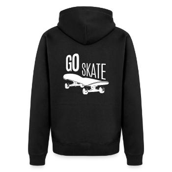 Skateboard SUP Surfing - Unisex Premium Organic Zip Hoodie - black - Back - Nico (187cm)
