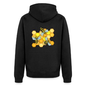 Insekten - Unisex Premium Bio Zip Hoodie - Schwarz - Hinten - Nico (187cm)