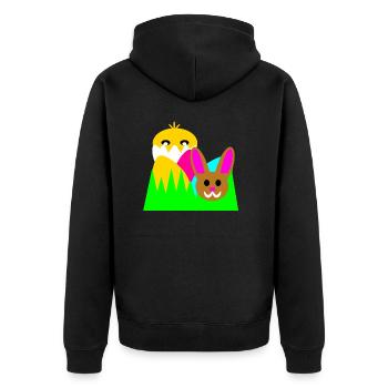 Picture for Easter - Unisex Premium Organic Zip Hoodie - black - Back - Nico (187cm)