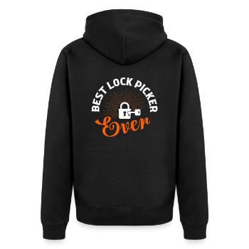 Best Lock Picker Ever Locksmith Lockpicker - Unisex Premium Bio Zip Hoodie - Schwarz - Hinten - Nico (187cm)