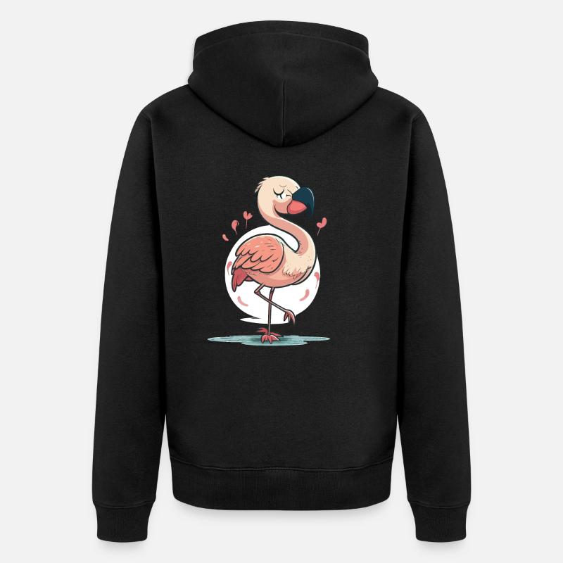 Flamingo Fun - Veste à capuche bio Premium Unisexe - noir