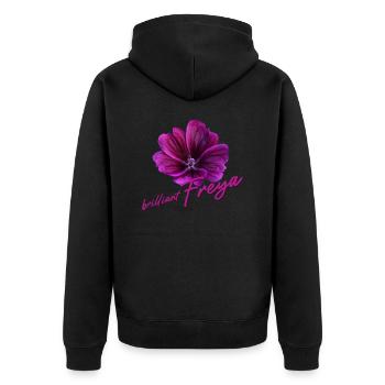 Freya Geburtstag Freya - Unisex Premium Bio Zip Hoodie - Schwarz - Hinten - Nico (187cm)