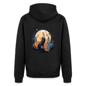 Soccer Pup - Unisex Premium Organic Zip Hoodie - black - Back - Nico (187cm)