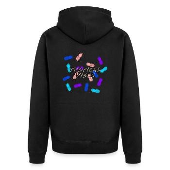 Summer time - Unisex Premium Bio Zip Hoodie - Schwarz - Hinten - Nico (187cm)