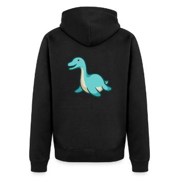Hugadino plésiosaurus, Dino, mignon dinosaure - Veste à capuche bio Premium Unisexe - noir - Dos - Nico (187cm)
