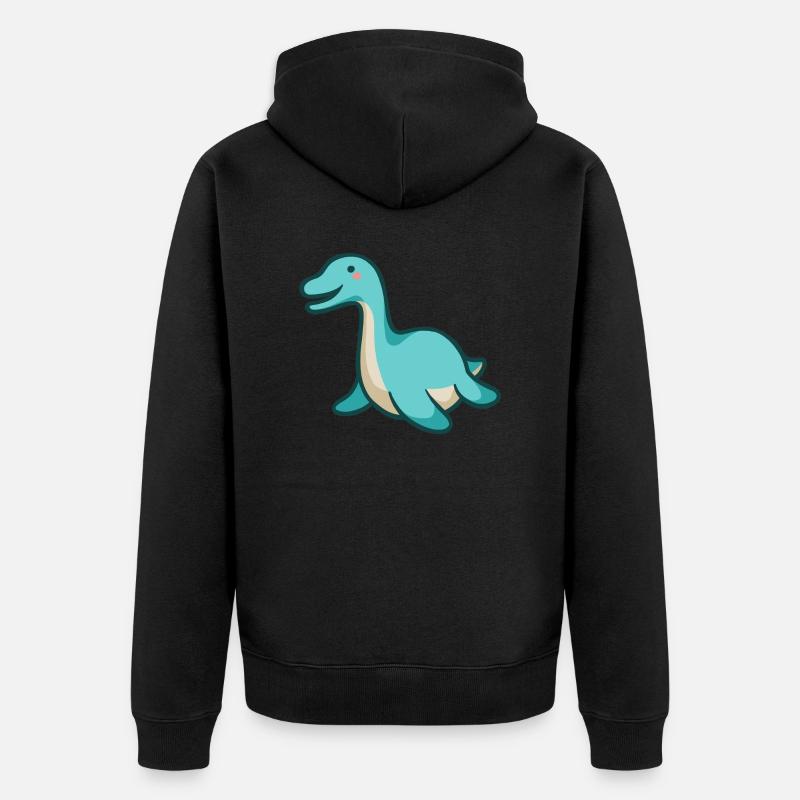Hugadino plésiosaurus, Dino, mignon dinosaure - Veste à capuche bio Premium Unisexe - noir