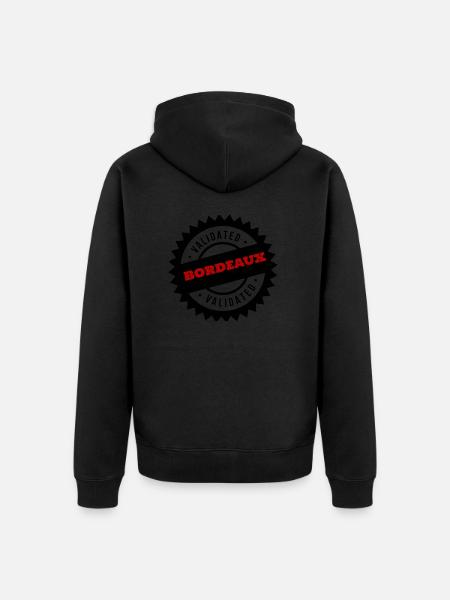 Bordeaux is validated - Unisex Premium Organic Zip Hoodie - black