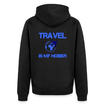 Passe-temps de voyage - Veste à capuche bio Premium Unisexe - noir - Dos - Nico (187cm)