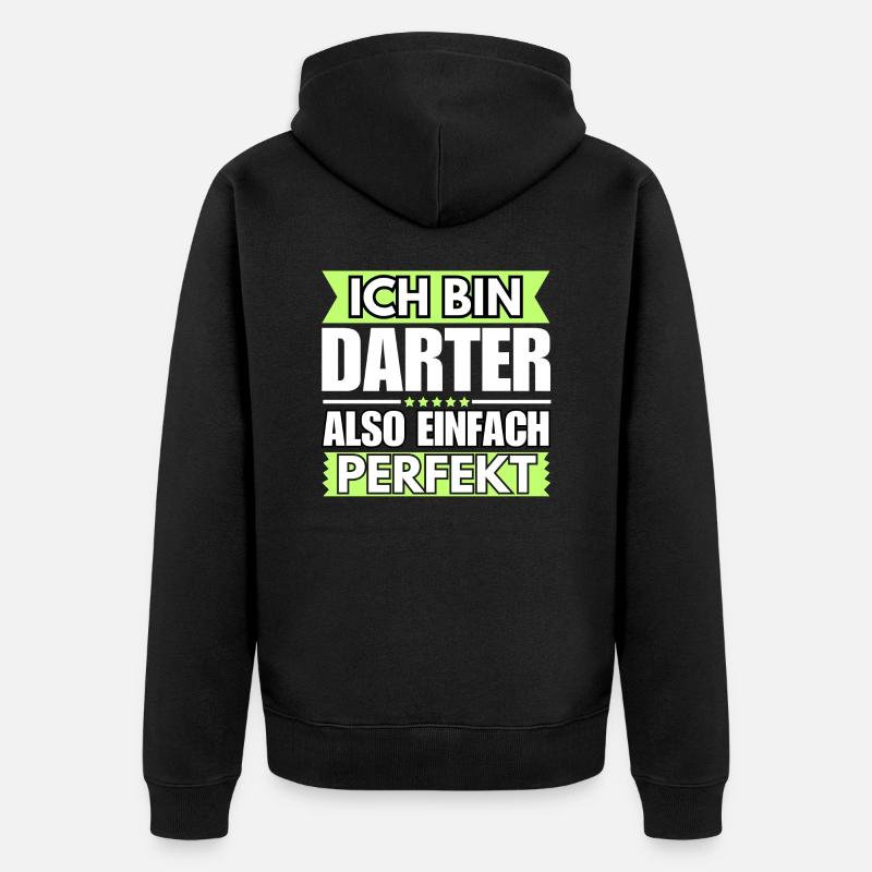 Einfach ein Perfekter Darter - Unisex Premium Bio Zip Hoodie - Schwarz