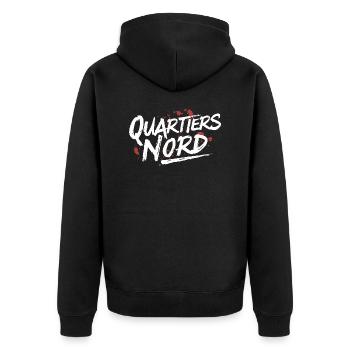 Quartiers Nord - Veste à capuche bio Premium Unisexe - noir - Dos - Nico (187cm)