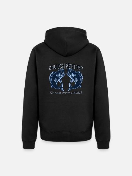 Finally retirees! Fishing Saying - Unisex Premium Organic Zip Hoodie - black