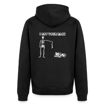 I Got Your Back. - Unisex Premium Organic Zip Hoodie - black - Back - Nico (187cm)