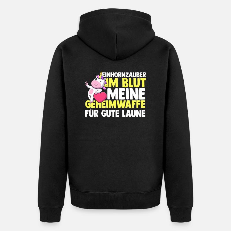 Licorne - Veste à capuche bio Premium Unisexe - noir