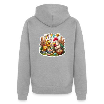 Easter Basket Funny - Unisex Premium Organic Zip Hoodie - heather grey - Back - Nico (187cm)
