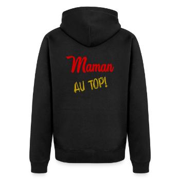 FÊTE DES MÈRES - Veste à capuche bio Premium Unisexe - noir - Dos - Nico (187cm)