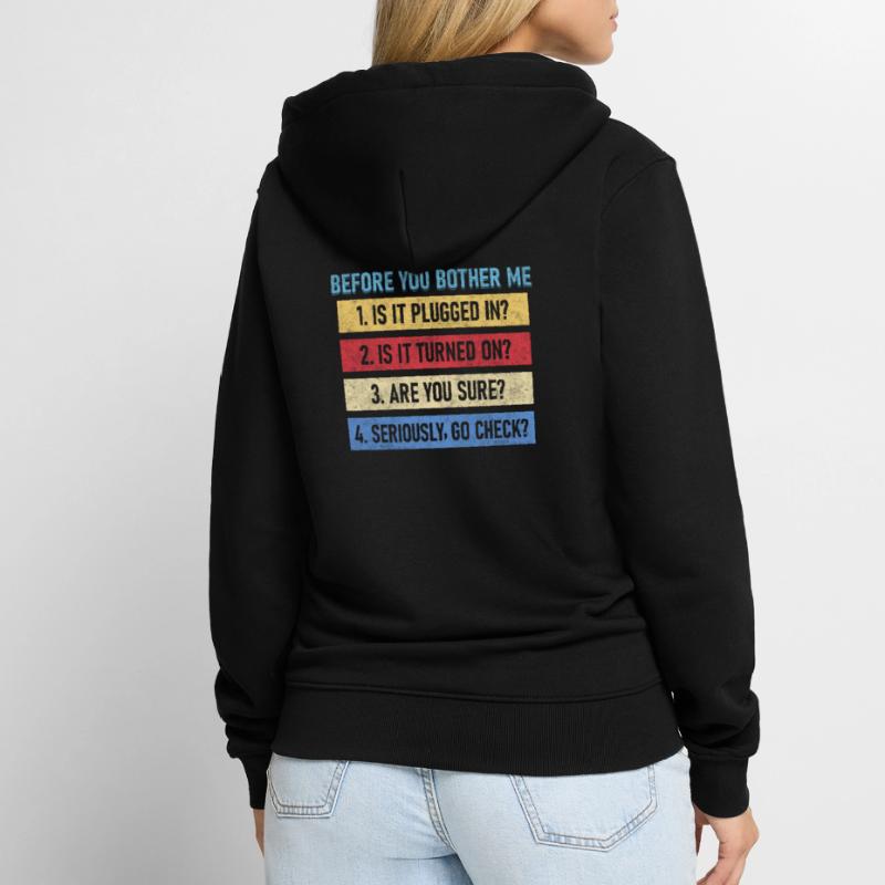 Computer Whisperer Tech Support Computer Unisex Premium Bio Zip Hoodie
