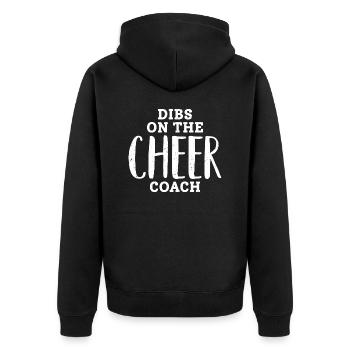 Dibs On The Cheer Coach Cheerleading Cheerleader - Unisex Premium Organic Zip Hoodie - black - Back - Nico (187cm)