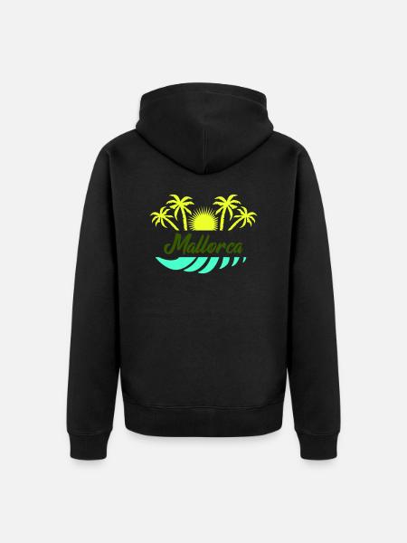 Majorca - Unisex Premium Organic Zip Hoodie - black