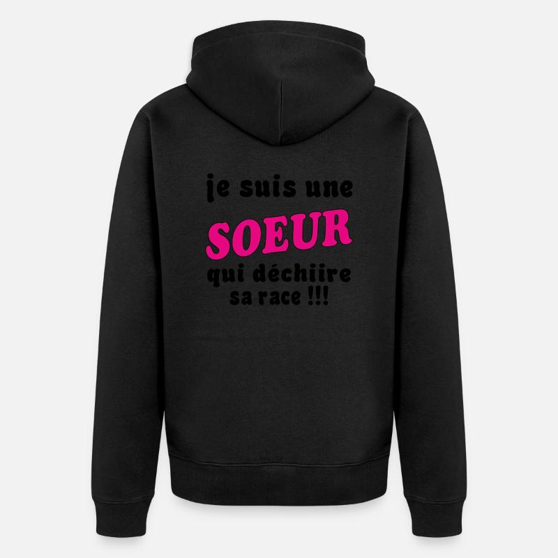 Je suis une SOEUR... - Veste à capuche bio Premium Unisexe - noir