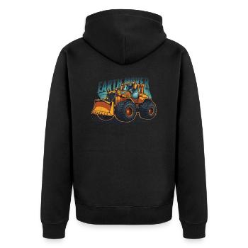 BULLDOZER, EARTH MOVER - Unisex Premium Organic Zip Hoodie - black - Back - Nico (187cm)