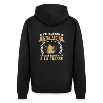 j'ai juste besoin d'aller à la chasse - Veste à capuche bio Premium Unisexe - noir - Dos - Nico (187cm)