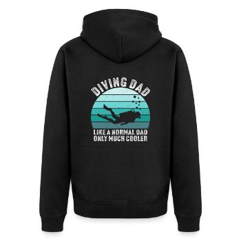 diving dad like a normal dad but much cooler - Unisex Premium Organic Zip Hoodie - black - Back - Nico (187cm)