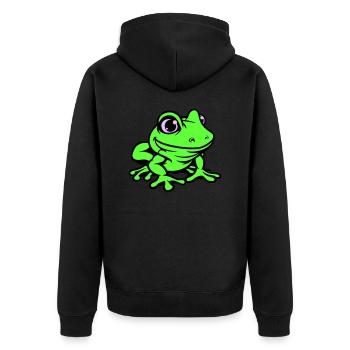 Grenouille Bande dessinée - Veste à capuche bio Premium Unisexe - noir - Dos - Nico (187cm)
