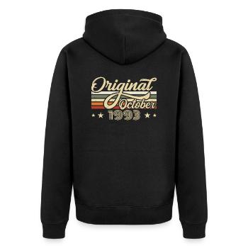 October 1993 Birthday in October - October 1993 - Unisex Premium Organic Zip Hoodie - black - Back - Nico (187cm)