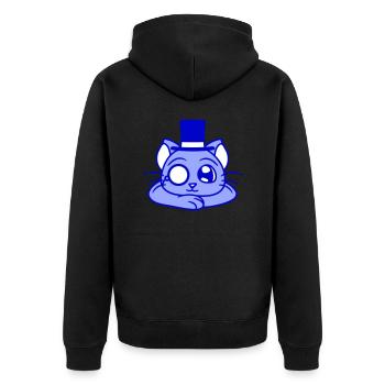 Sir Cat Gentleman Chapeau haut de forme Monocle Rich Gentleman - Veste à capuche bio Premium Unisexe - noir - Dos - Nico (187cm)