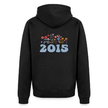 2015 Floral Pattern 2015 Floral Theme Flowers 2015 - Unisex Premium Organic Zip Hoodie - black - Back - Nico (187cm)