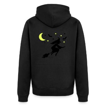 Witch - Unisex Premium Organic Zip Hoodie - black - Back - Nico (187cm)