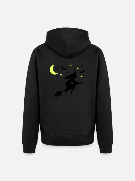 Witch - Unisex Premium Organic Zip Hoodie - black