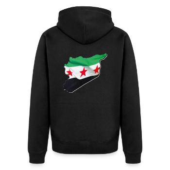 Drapeau de la Syrie en Syrie Carte 2 - Veste à capuche bio Premium Unisexe - noir - Dos - Nico (187cm)