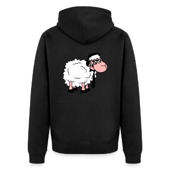 Sheep Sunglasses Tie Music DJ Headphones Fun - Unisex Premium Organic Zip Hoodie - black - Back - Nico (187cm)