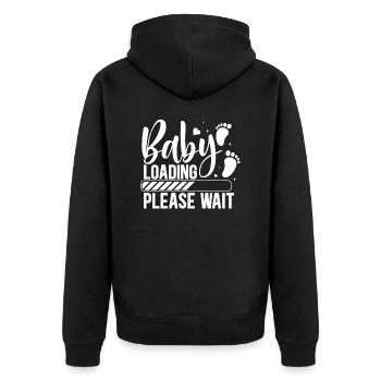 Baby lädt Babes Frauen Mutter Design Neugeborenes - Unisex Premium Bio Zip Hoodie - Schwarz - Hinten - Nico (187cm)