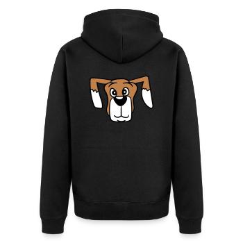 Visage de chien Petit Tête d’animal de compagnie Mignon - Veste à capuche bio Premium Unisexe - noir - Dos - Nico (187cm)