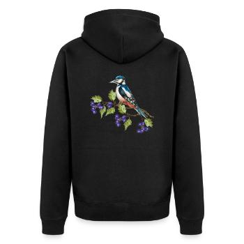 Colorful bird - Unisex Premium Organic Zip Hoodie - black - Back - Nico (187cm)