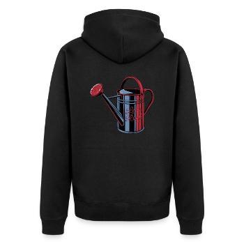 Gießkanne Lets Rock Gartenarbeit - Unisex Premium Bio Zip Hoodie - Schwarz - Hinten - Nico (187cm)