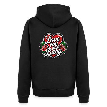 Je t'aime mon amour T-shirt pour cadeau valentin - Veste à capuche bio Premium Unisexe - noir - Dos - Nico (187cm)