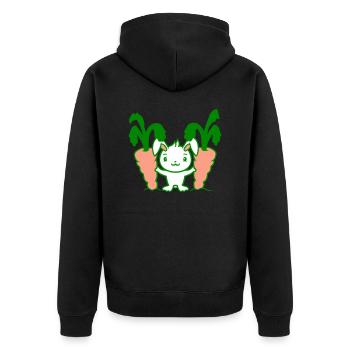 Bunny Two Large Huge Carrots Carrots Harvest Sweet - Unisex Premium Organic Zip Hoodie - black - Back - Nico (187cm)