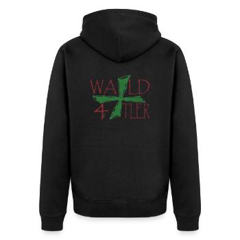 Waldviertler Kreuz - Unisex Premium Bio Zip Hoodie - Schwarz - Hinten - Nico (187cm)